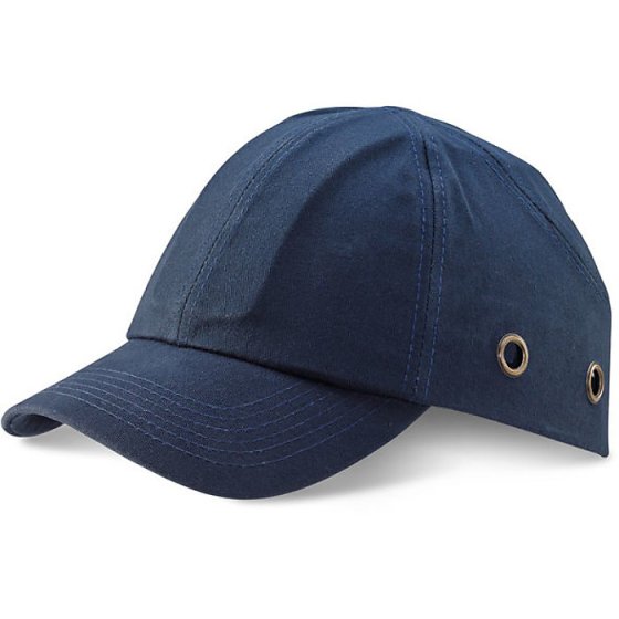Safety Baseball Cap c/w Mesh sides fits over an ABS plastic shell Navy Blue