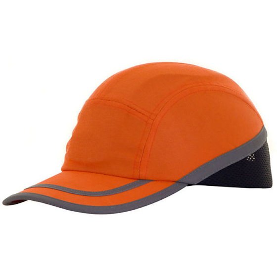Safety Baseball Cap c/w Mesh sides fits over an ABS plastic shell Orange