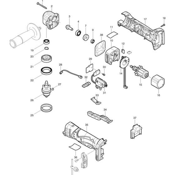 Makita BDA350 Main Assembly