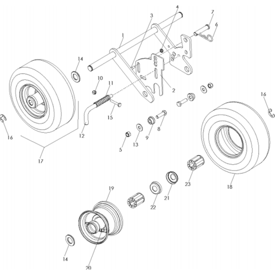 Rear Wheel Assembly for BE550