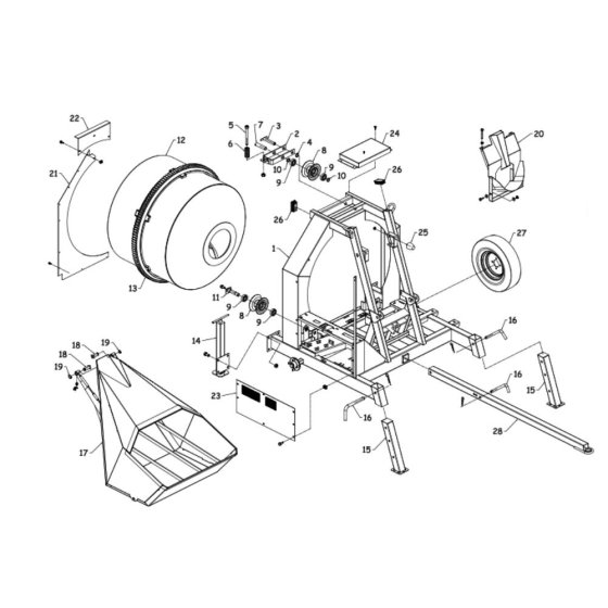 Chassis Assembly for Belle RB800H Mixer