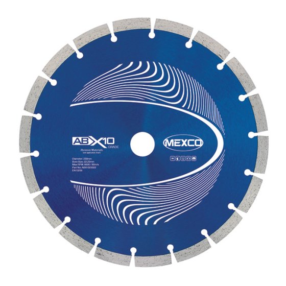 Mexco 230mm Diamond Blade Abrasive Materials X10 Grade