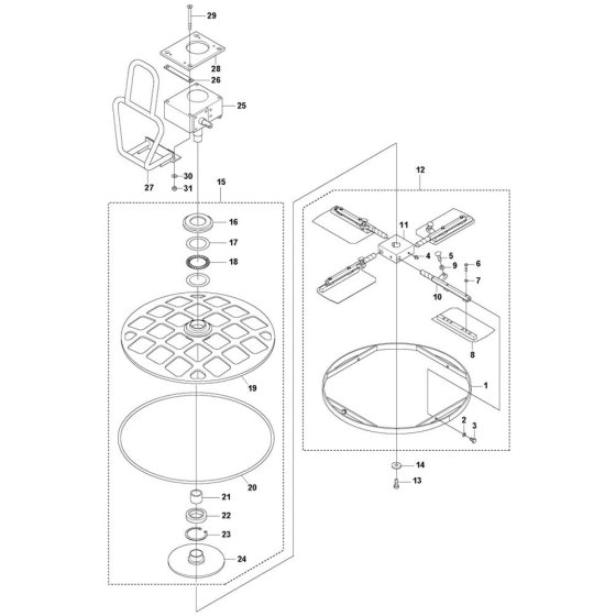 Blade Assembly for Husqvarna BG 245