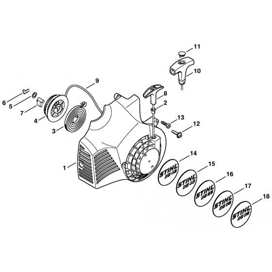 Rewind Starter for Stihl BG45