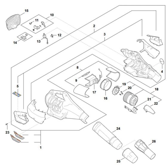 Main Assembly for Stihl BGA 160