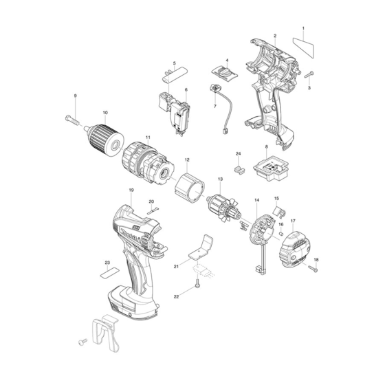 Makita BHP456 Drill Assembly
