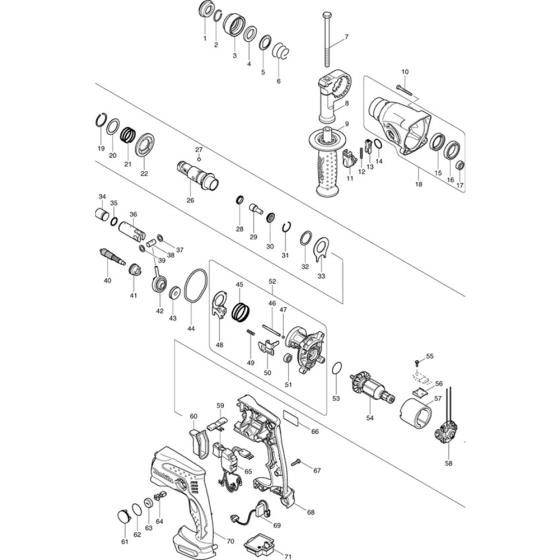 Makita BHR162 Main Assembly