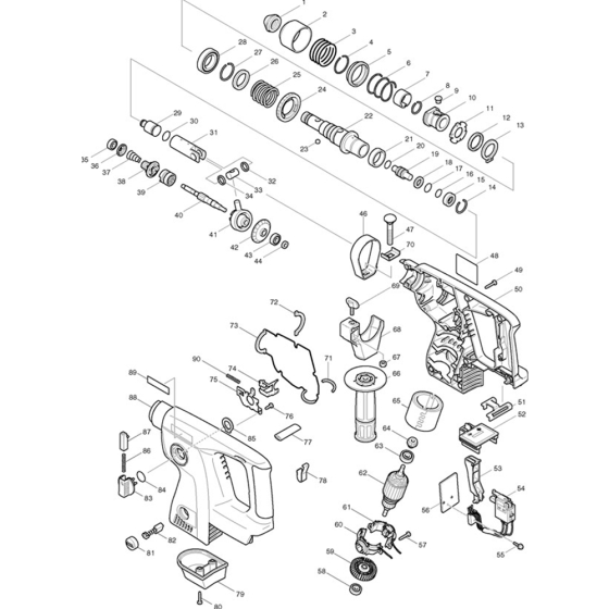 Makita BHR200 Main Assembly