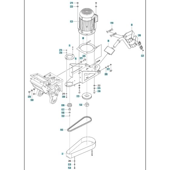 Motor Assembly for BLASTRAC 1-10DS