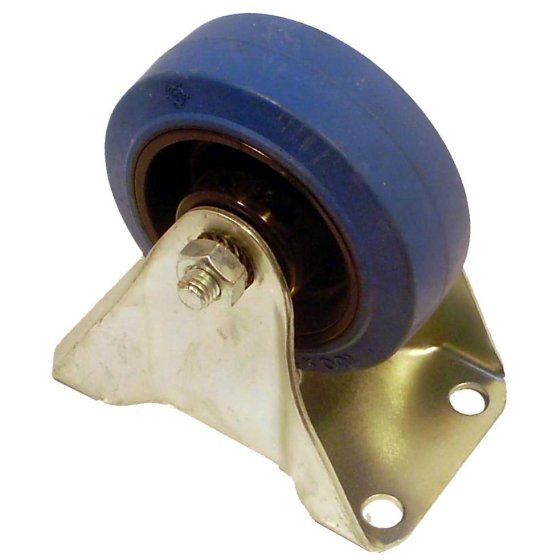 Rubber Fixed Castor Wheel 3" Blue for Moving Equipment
