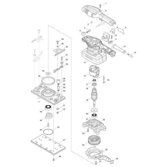 Makita BO3710 Sander Assembly