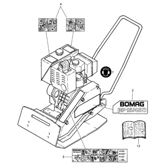 Bomag BP 15/45D Decals/Manuals