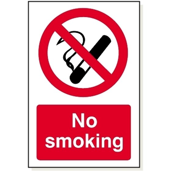 'No Smoking' Sign 3mm Rigid Foamex 240mm x 360mm
