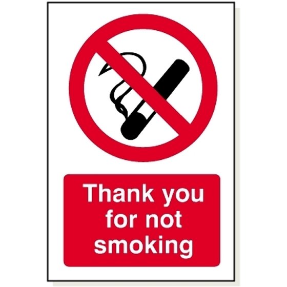 Thanks Not Smoking 3mm Foamex