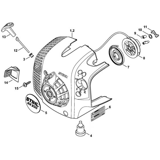 Rewind Starter for Stihl BR200