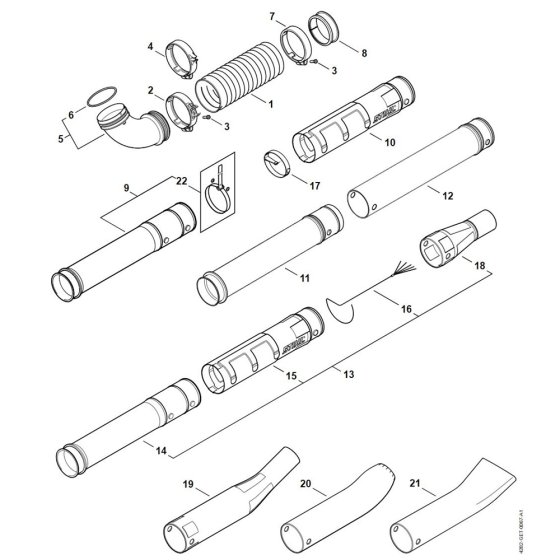 Pleated Hose for Stihl BR 550