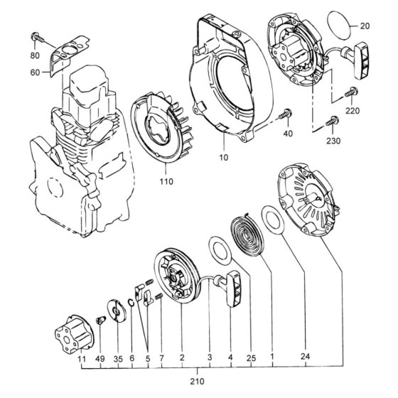 Starter Assembly for Wacker BS600-4