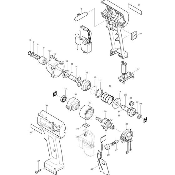 Makita BTD042 Main Assembly