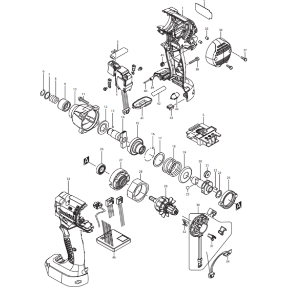 Makita BTD044Z Main Assembly