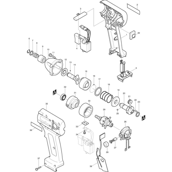 Makita BTD062 Main Assembly