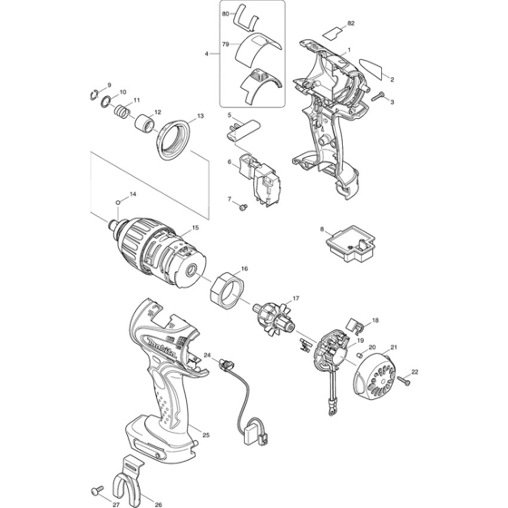 Makita BTP130 Main Assembly