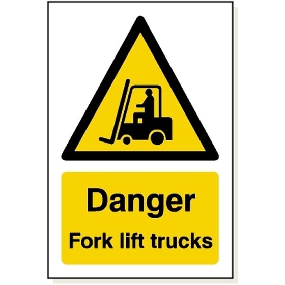 Sign - Danger Fork Lift - 3mm Foamex 300x400mm