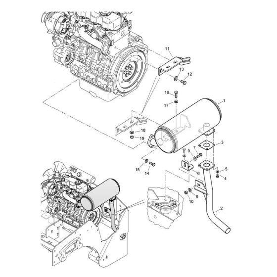 Exhaust System for Bomag Roller