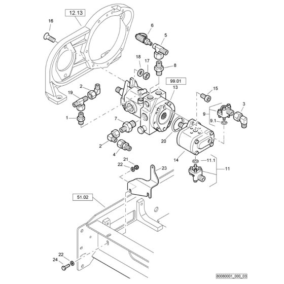Pump Mounting for Bomag Roller