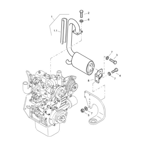 Exhaust System for Bomag BW 80 AD-2