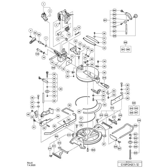 Hikoki C10FCH2 Main Assembly