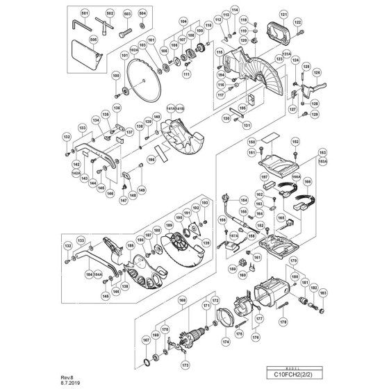 Main Assembly for Hikoki C10FCH2