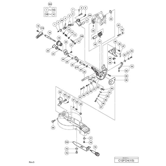 Hikoki C12FCH Miter Assembly