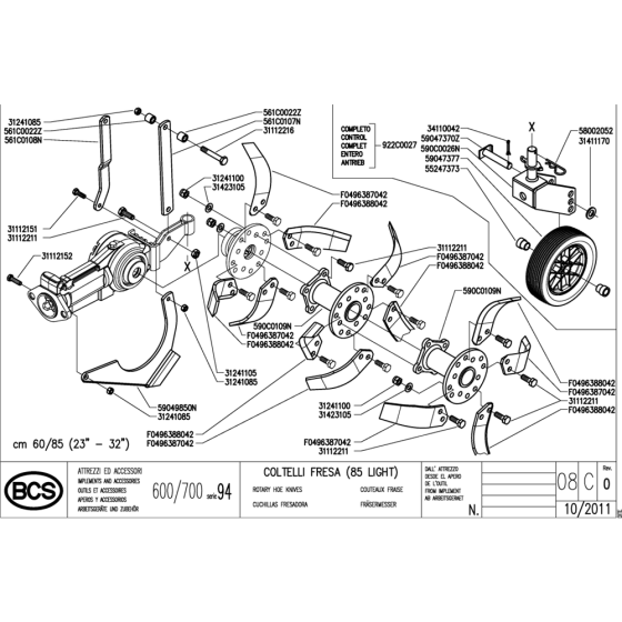 Hoe Knives Assembly