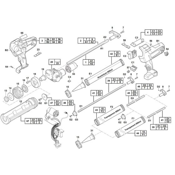 Milwaukee C18PCG Assembly