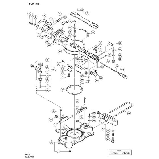 Base Assembly 2 for Hikoki Saw