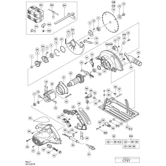 Hikoki C7ST Main Assembly