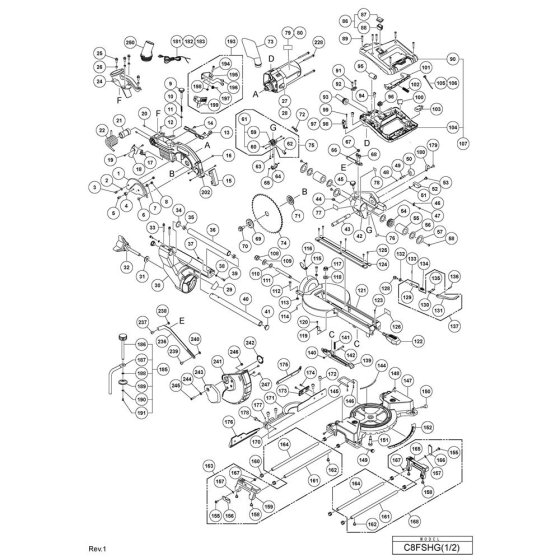 Main Assembly for Hikoki C8FSHG