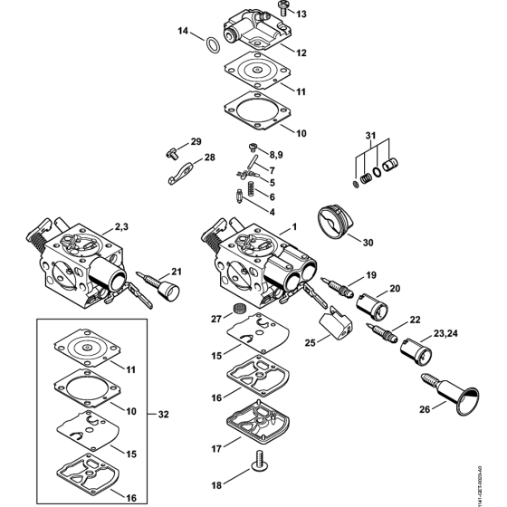 Carburetor Assembly for Stihl MS261