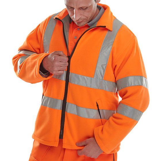 Carnoustie Fleece Jacket Class 3 High-Vis Polyester Fabric Orange SML