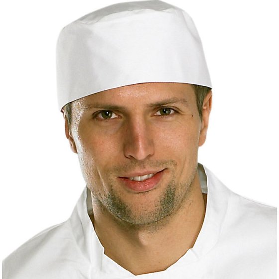 Chefs Skull Cap 100% Cotton Comfortable Fit in One Size White
