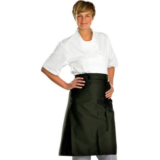 Chefs Waist Apron Polyester Fabric with Tangle Ties 36”W x 29”H Black