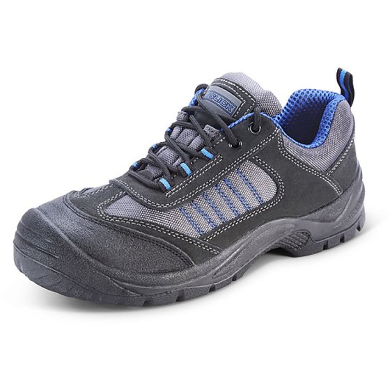 Trainer Shoe with Mesh Active Lining Double Density PU Black/Blue Size 09