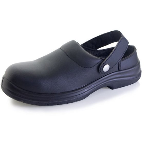 Microfibre Upper Slipper Dual Density PU Sole Anti Bacterial Black Size 07