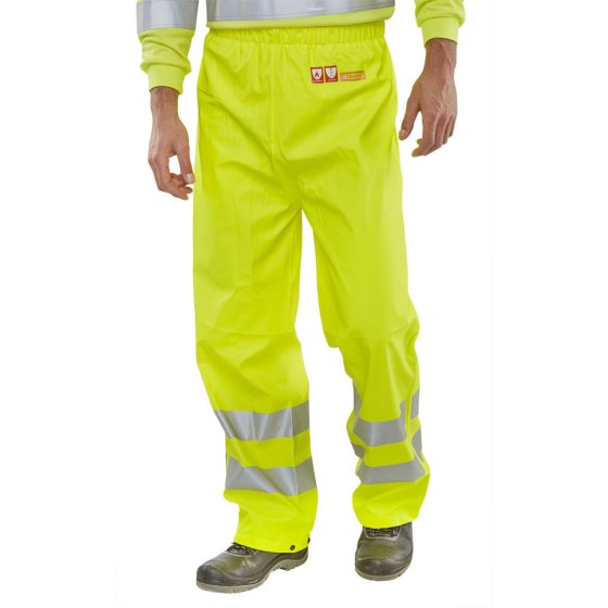 Trousers Elasticated Waist Fire Retardant Anti-Static Saturn Yellow SML