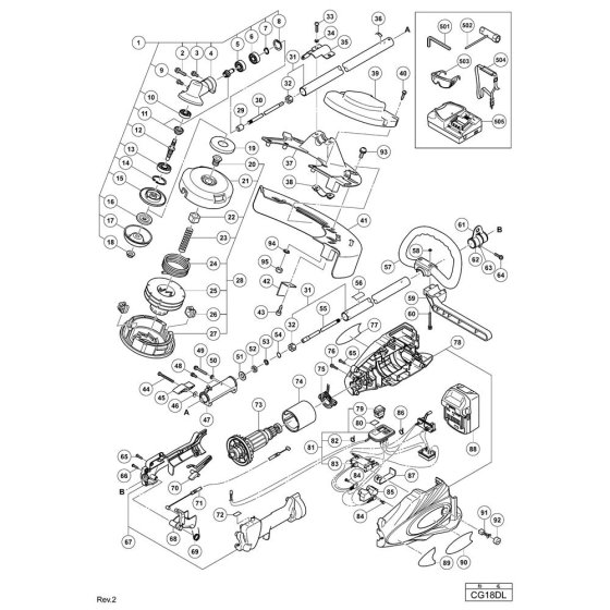 Hikoki CG18DL Main Assembly