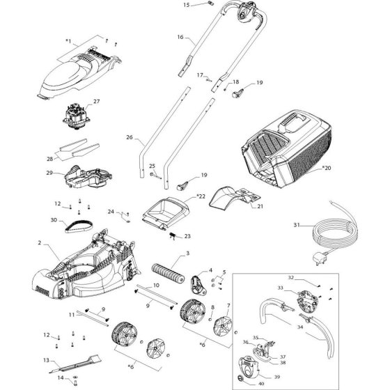 Flymo Chevron 32 V Assembly