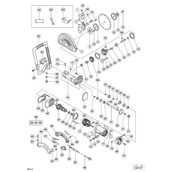 Hikoki CM12Y Main Assembly