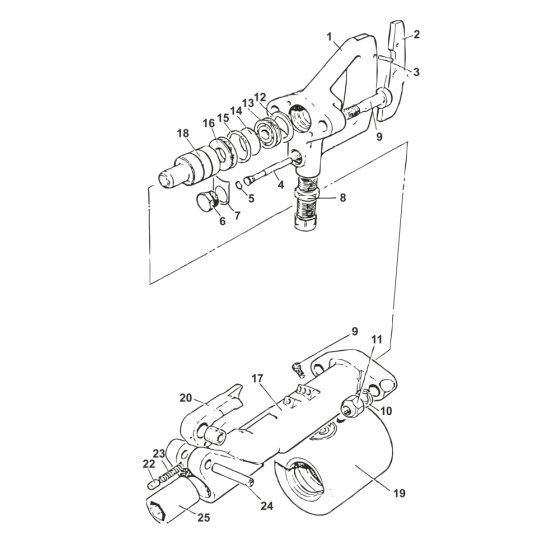 Cylinder for Chicago Pneumatic CP222 Digger - Replaces F815268 (POA)
