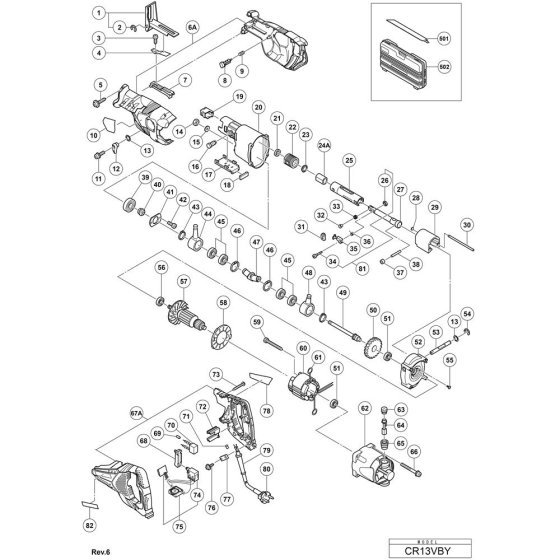 Hikoki CR13VBY Main Assembly