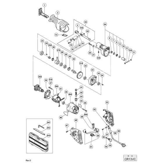 Hikoki CR13VC Saber Saw Assembly